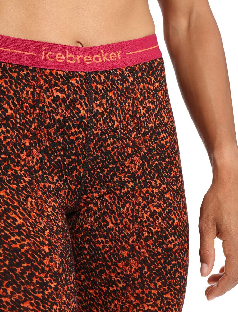 Icebreaker Merino 200 Oasis Leggings Lichen Naisten Base Layers Mustat Pinkki | FI 1842LISH